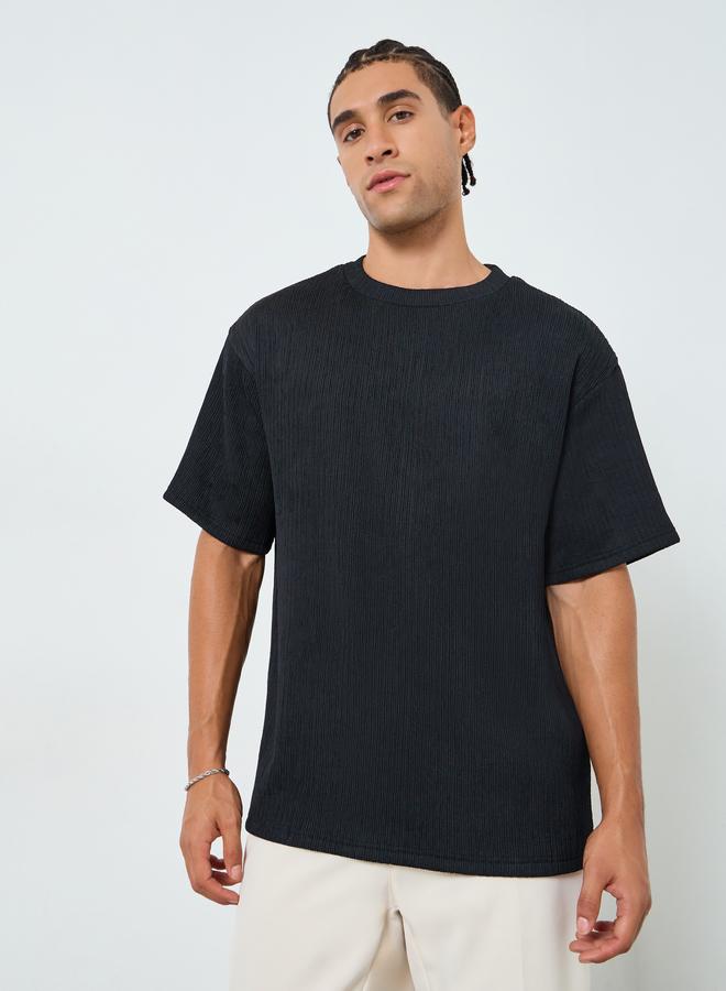 Styli Men Oversized Crinkle Textured T-Shirt - Image 1