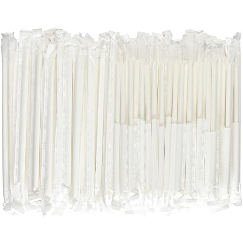 chunspak [400 Pack] Compostable Short Paper Straws Individually Wrapped, 5.75" x 0.24", Dye-free White - Great for Kids, Milk Cartons, Cocktail & Coffee - Image 2
