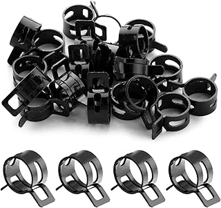 MroMax MroMax 0.47" ID Constant Tension Band Hose Clamps 12mm Spring Band Type Hose Manganese Steel Clamp Clips Clamp for Fuel  - Image 1