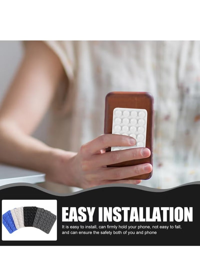 8 Pcs 4 Color Adhesive Silicone Suction Phone Case, Multipurpose Non Slip Phone Suction Cup, Universal Phone Sticky Grip, Suitable for Mirror Bathroom Home Kitchen - Image 3