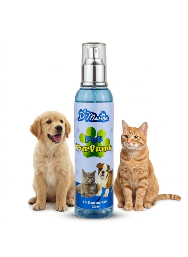 D'Martha Pet Perfume for Dogs & Cats 250ml – Long Lasting Fresh Fragrance Spray, Pet Deodorizer & Grooming Mist, Odor Eliminator Cologne for Puppies, Kittens, Dogs & Cats - Image 1