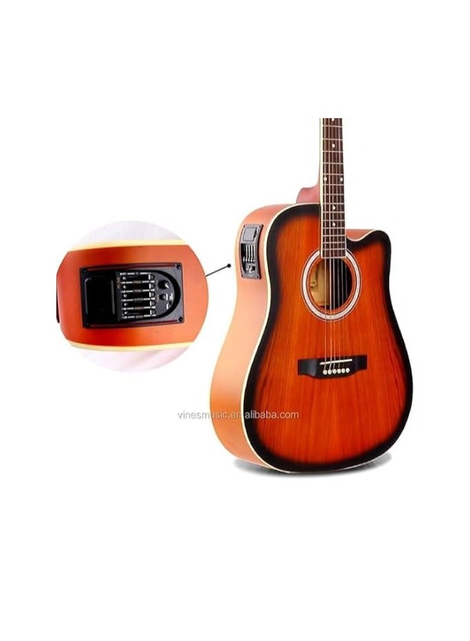 Megarya جيتار صوتي شبه صوتي أحمر اللون مع حقيبة ومكبر صوت TG 10 وكابو وحزام وكابل للمبتدئين والمتوسطين - عرض كومبو - Image 3