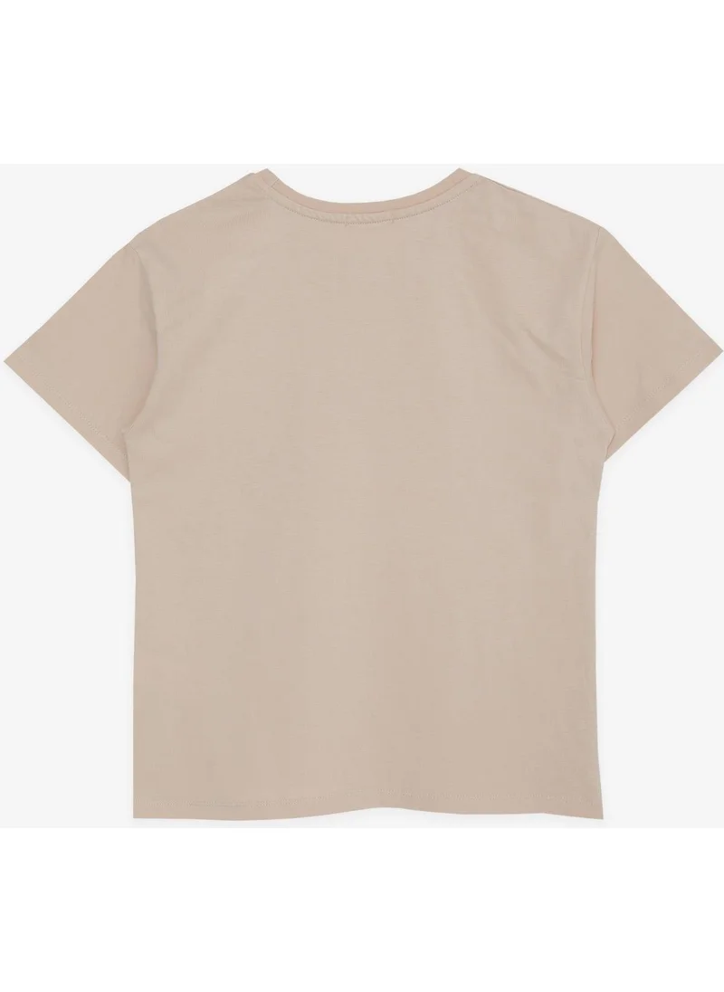 Breeze Girls & Boys Boy's T-Shirt with Text Printed, Age 5-10, Beige