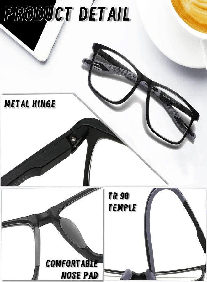 Hubeye TR90 Sports Reading Glasses for Men and Women Ultralight Flexible Anti-Blue Light Readers（Black+Black+Black+Black+Black，+1.5） - Image 5