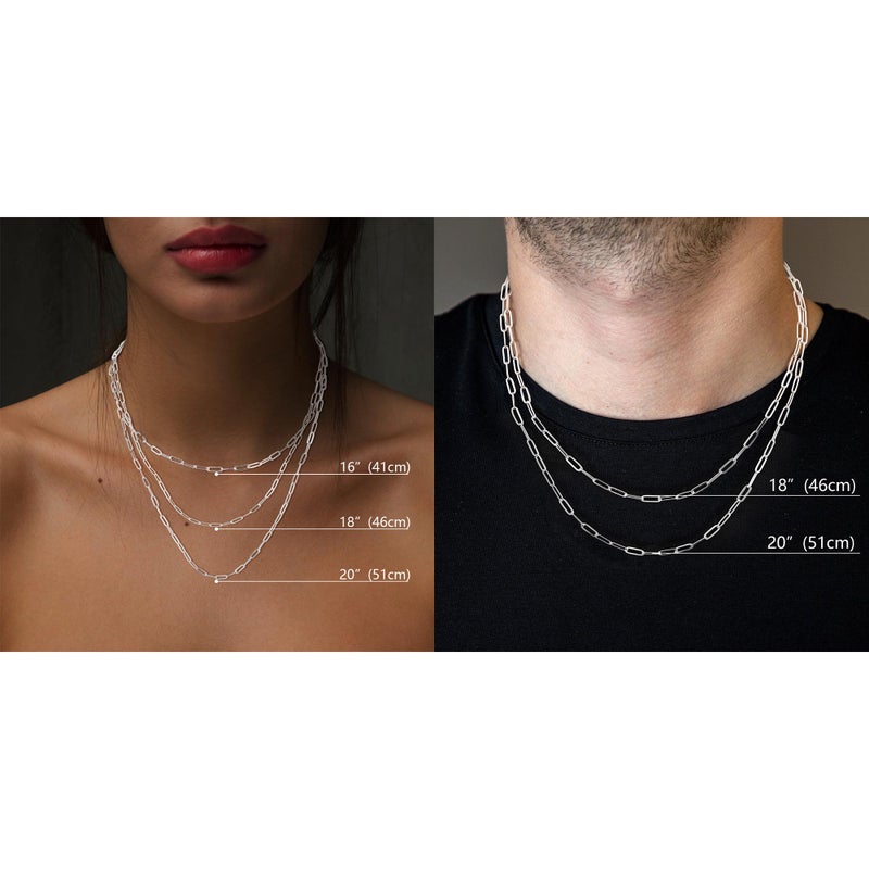 MBW Simple Silver Paperclip Choker Necklace, 14K Gold/Silver Plated Plated Dainty Chain Necklaces for Women Trendy 16in Thin Minimalist Aesthetic Link Necklace Jewelry Necklace for Women - Image 4