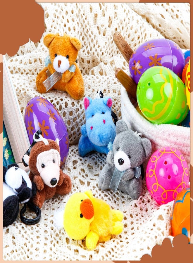 ZJEFUNS 12 Pack Prefilled Easter Egg Fillers with Mini Animal Plush Toy Fillers for Easter Egg Hunt, Easter Basket Stuffers Gifts for 3-8 Year Old Kids Boys Girls Toddlers Easter Party Favors - Image 4