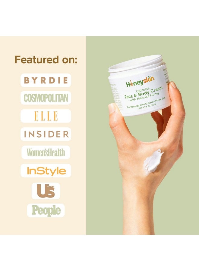 Honeyskin Hydrating Face Moisturizer & Body Cream with Manuka Honey Cream & Coconut Body Oil - Organic Face Moisturizer and Body Lotion for Extremely Dry Skin - For Dry Itchy Skin & Rosacea Treatment (8oz) - Image 5