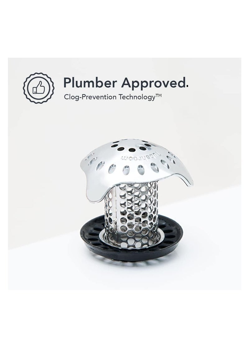 TubShroom TubShroom Ultra Revolutionary Bath Tub Drain Protector Hair Catcher/Strainer/Snare Stainless Steel, 1-Pack, Silver - Image 2
