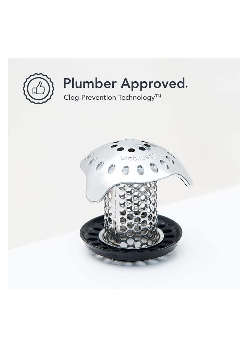 TubShroom TubShroom Ultra Revolutionary Bath Tub Drain Protector Hair Catcher/Strainer/Snare Stainless Steel, 1-Pack, Silver  - Image 2