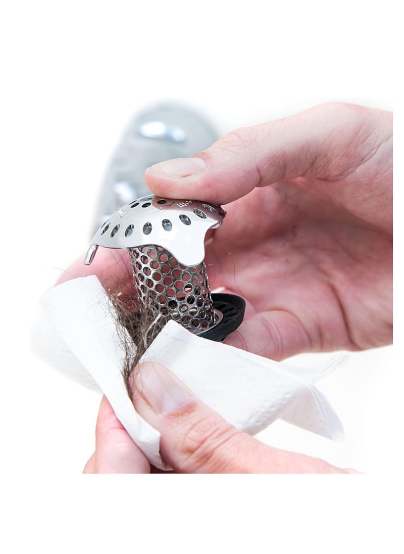 TubShroom - TubShroom Ultra Revolutionary Bath Tub Drain Protector Hair Catcher/Strainer/Snare Stainless Steel, 1-Pack, Silver - Image 1