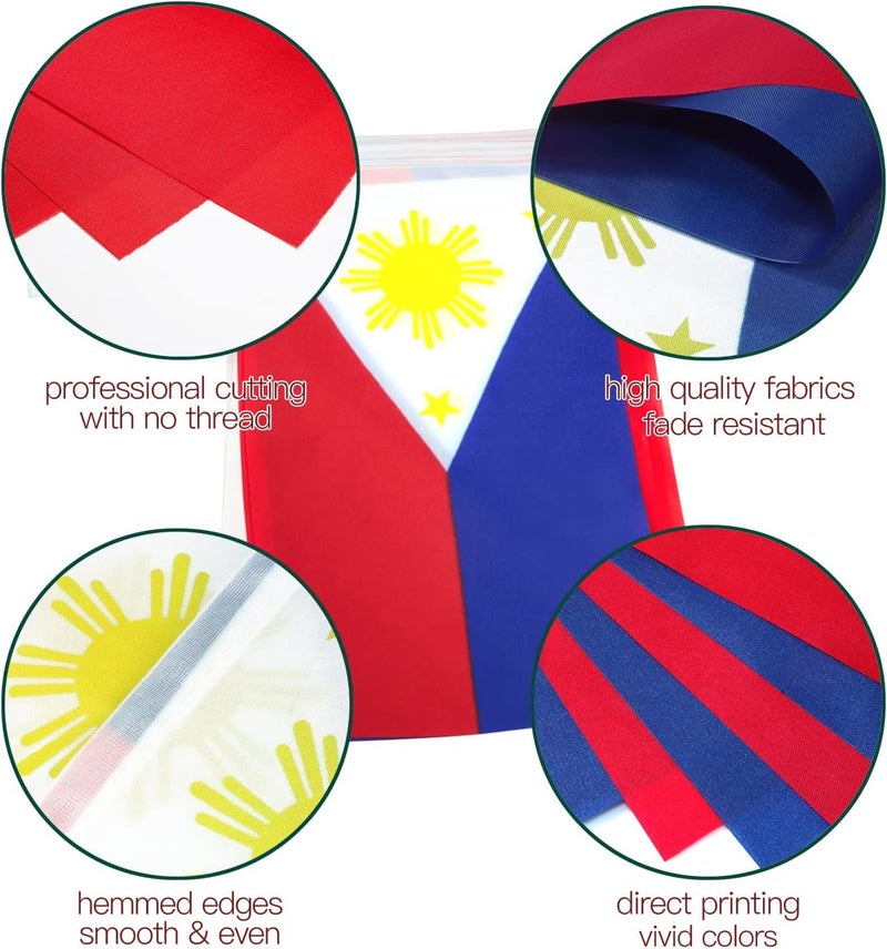 Anley Philippines String Flag Pennant Banners, Patriotic Events 12th of June Independence Day Decoration Sports Bars - 33 Feet 38 Flags - Image 2