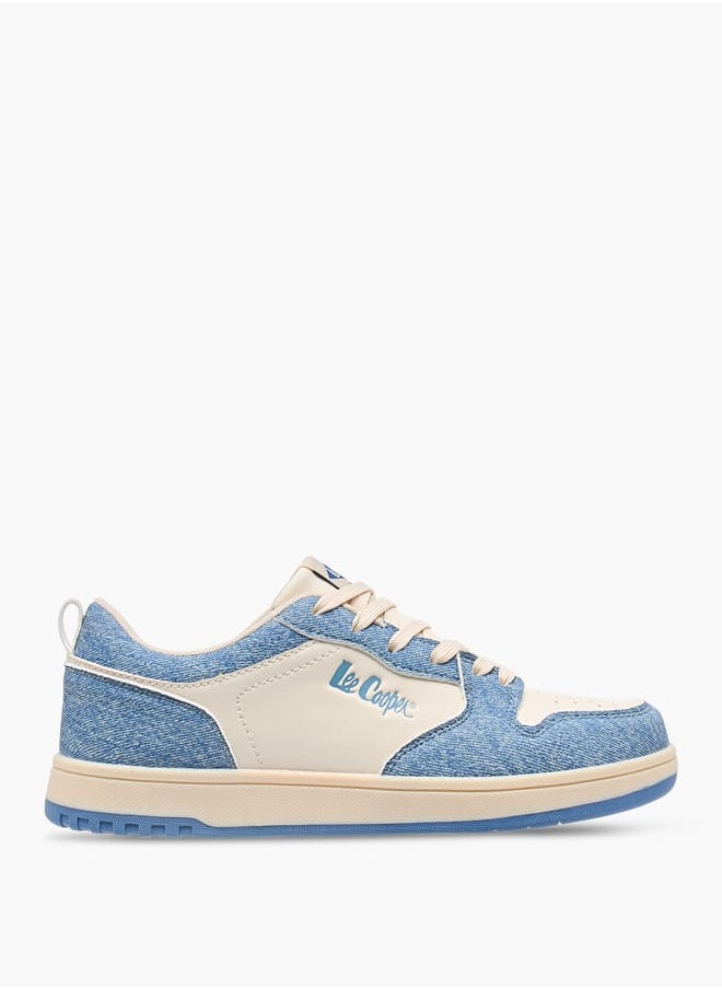 Lee Cooper Women's Denim Panelled Sneakers with Lace-Up Closure  - Image 3
