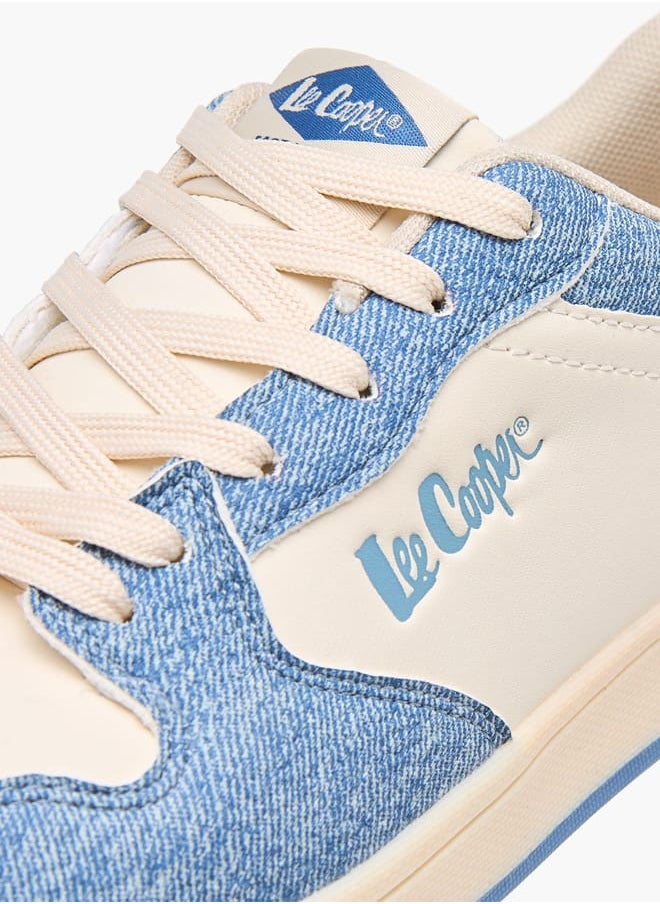 Lee Cooper Women's Denim Panelled Sneakers with Lace-Up Closure  - Image 4