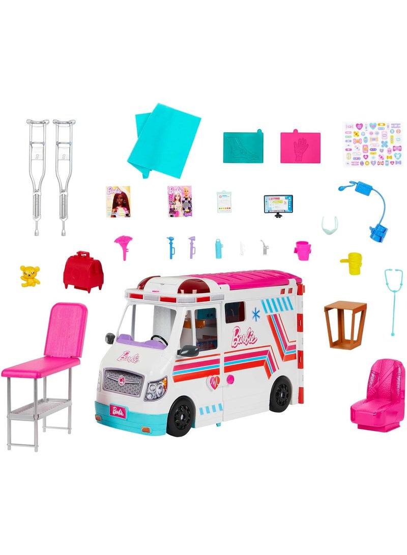 Barbie Toys, Transforming Ambulance and Clinic Playset, 20+ Accessories, Care Clinic - Image 4