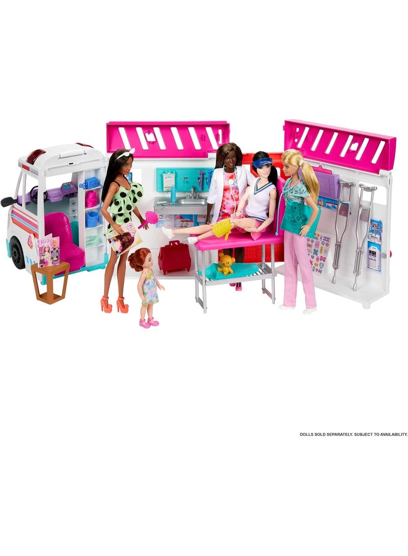 Barbie Toys, Transforming Ambulance and Clinic Playset, 20+ Accessories, Care Clinic - Image 5