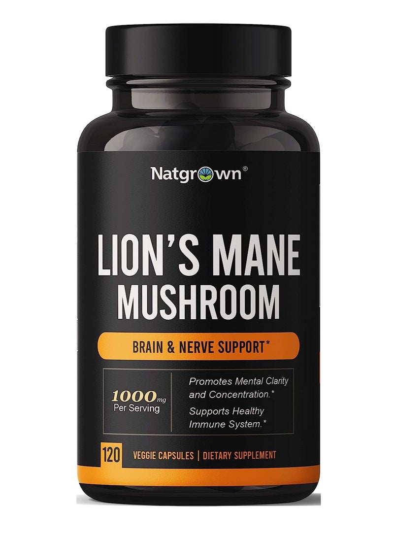 Natgrown - Lions Mane Mushroom Supplement 120 Capsules - Image 1