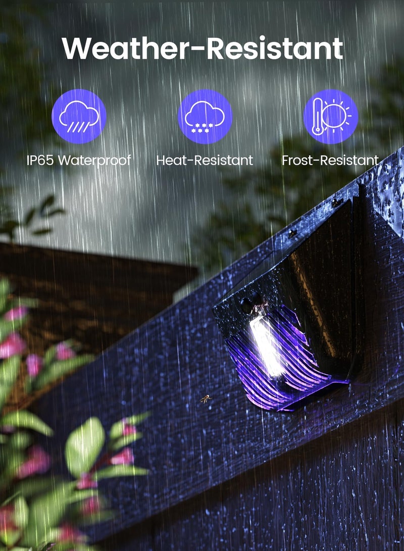 Excefore Solar Bug Zapper Outdoor, Solar Mosquito Zapper with 6 UV Lights & 8 Motion Sensor LEDs, 1200V Electric Mosquito Killer, Waterproof for Patio, Garden, Yard - Image 5
