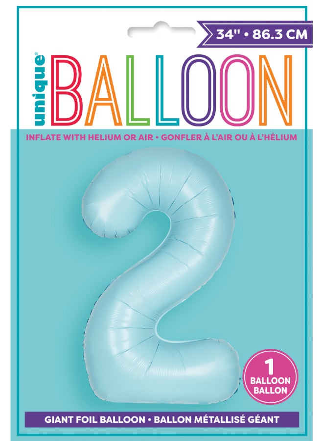يونيك 34 بوصة مسحوق أزرق غير لامع 2 بالون فويل - Image 2