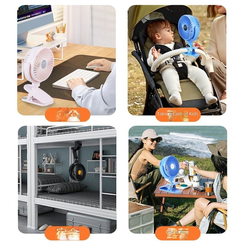 Purejoy 4-Wheel Suction Cup Car Fan, Quiet USB Charging, Elderly Mobility Electric Tricycle - Image 3