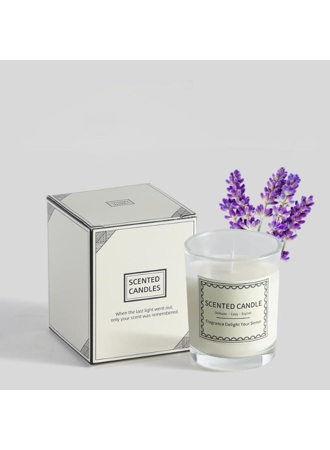 شمعة معطرة - شمعة علاجية بالزيوت العطرية - اللافندر، العرعر، المسك - 50 جرام شمعة طويلة الأمد بدون دخان لأعياد الميلاد، المنتجعات الصحية، المنزل، الاسترخاء، والهدايا