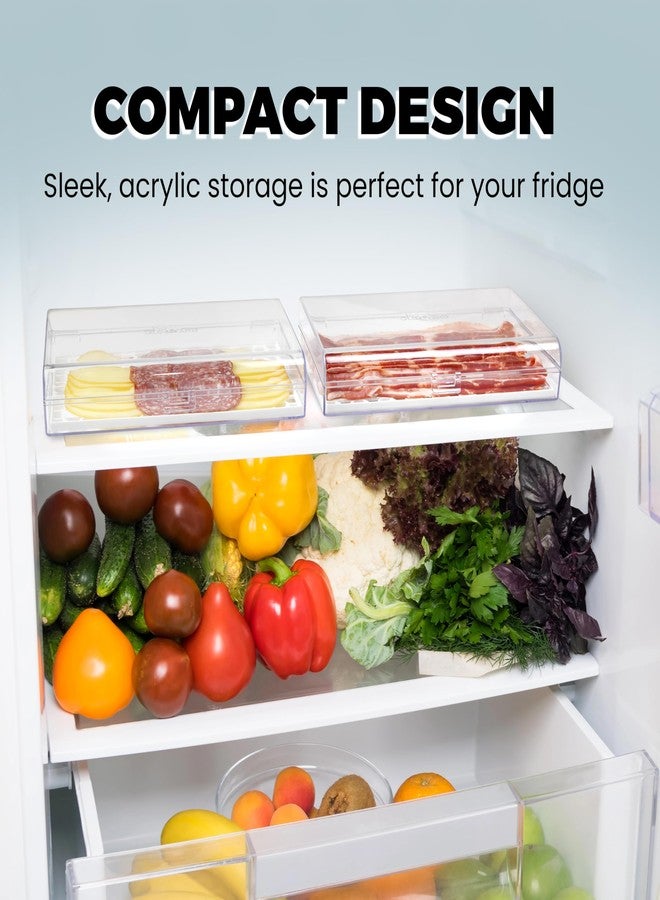 GlossyEnd Deli Meat and Cheese Storage Container with Tong, Bacon Storage Container with Perforated Tray for Freshness, Clear Durable Plastic - Dishwasher and Freezer Safe - Size: 11” x 6.5” x 2” - Image 4