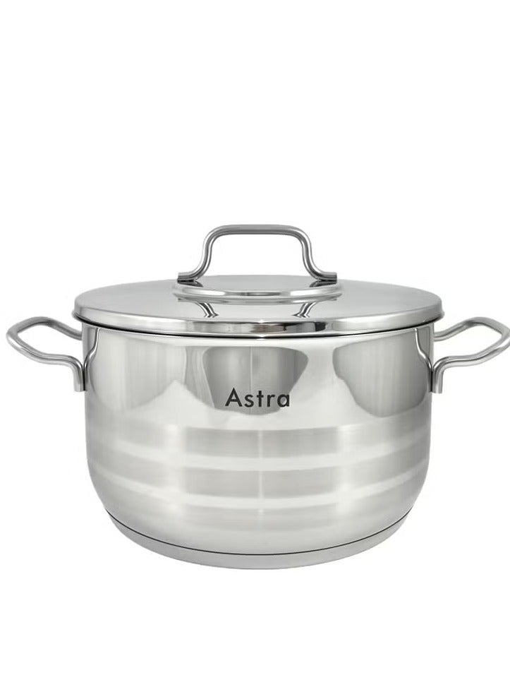 Homemaker ASTRA Premium 4.6L Stainless Steel Family Casserole Pot – 22×12 cm | Rust & Corrosion Resistant, Oven & Stovetop Safe | Made in Turkey - Image 2