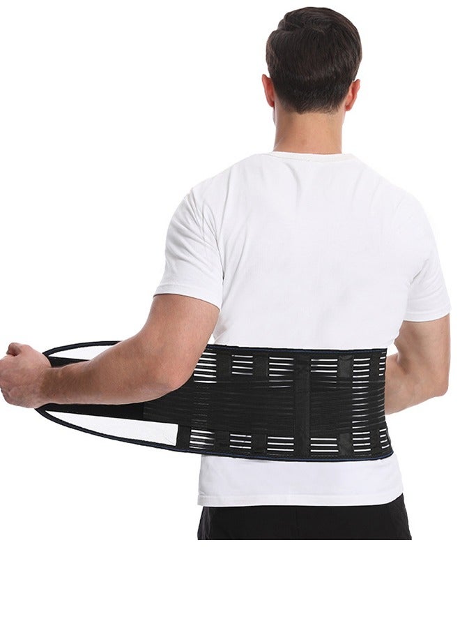 Generic Men's Back Support Lumbar Support Strap, Adjustable Back Support Strap With Air Mesh, Used To Relieve Low Back Pain, Herniated Disc, Sciatica, Scoliosis And More (Large), Black - Image 2