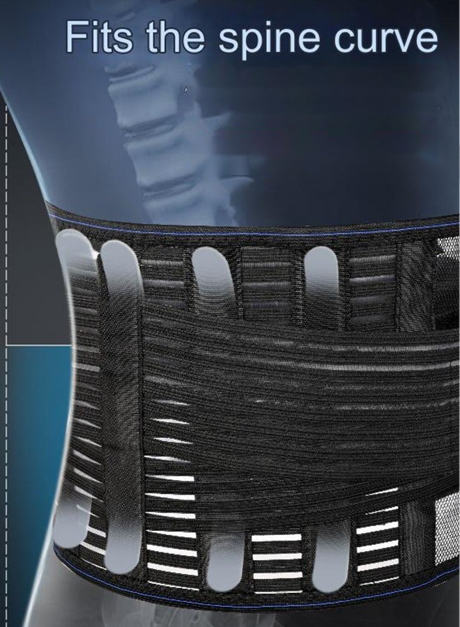 Generic Men's Back Support Lumbar Support Strap, Adjustable Back Support Strap With Air Mesh, Used To Relieve Low Back Pain, Herniated Disc, Sciatica, Scoliosis And More (Large), Black - Image 4