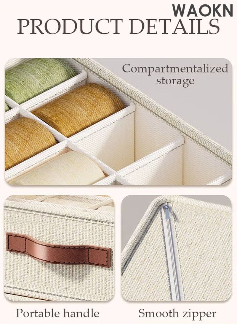 WAOKN 3pcs Wardrobe Clothes Organizer Sock Underwear Drawer Organizer Dividers Cell Foldable Linen Dresser Closet Organizers and Storage Bins for Clothing, Baby Clothes, Bra, Panty, Scarf, Ties, Scarves - Image 2