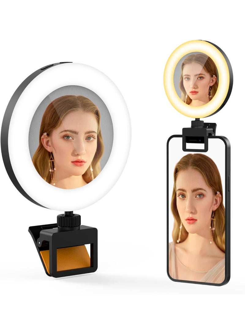 Portable Rechargeable Selfie Ring Light with Clip and Screen – 40 LED Lamps, High CRI >95, Ideal for Smartphone Photography, Video, and Makeup  - Image 1