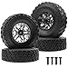 Vgoohobby OD 275 Rubber Tires Metal Beadlock Wheel Rims Compatible with MN Model MN82 LC79 MN78 D90 D91 D96 99S 112 WPL C14 C24 C34 C44 116 RC Car Black - Image 2