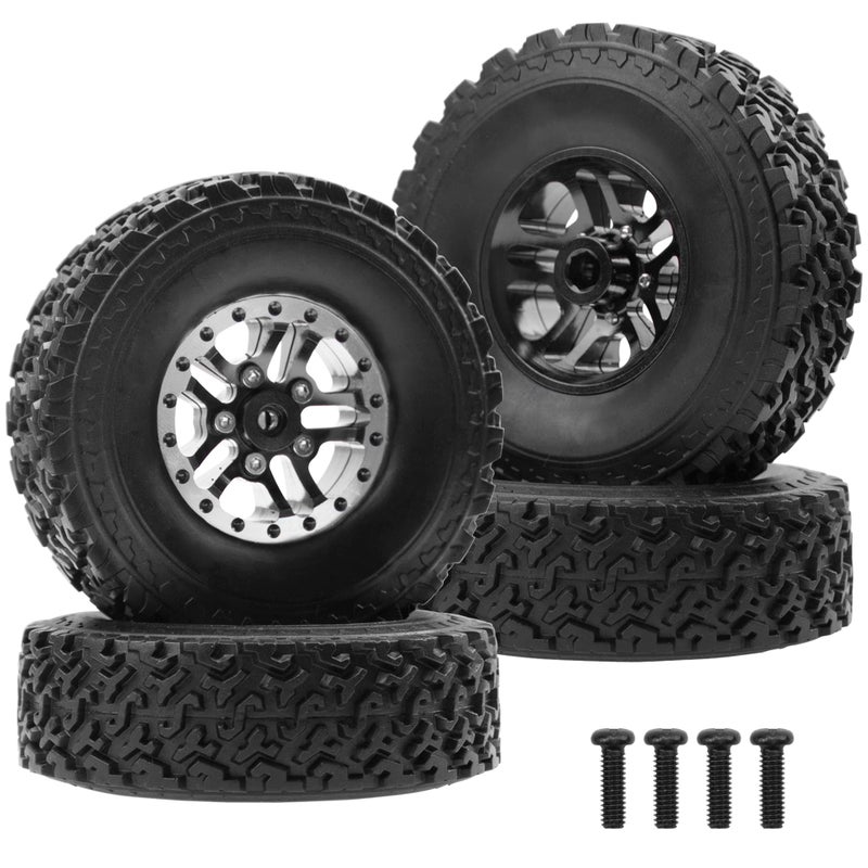 Vgoohobby OD 275 Rubber Tires Metal Beadlock Wheel Rims Compatible with MN Model MN82 LC79 MN78 D90 D91 D96 99S 112 WPL C14 C24 C34 C44 116 RC Car Black - Image 3
