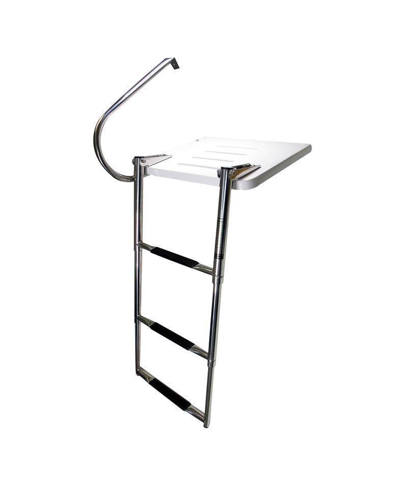Pactrade Marine Pactrade Marine Boat Universal Swim Over Platform Mount Telescopic Ladder 3 Step inOutboard One Rail 