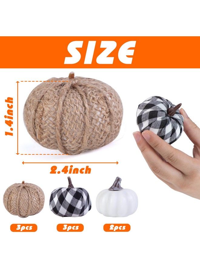 DomeStar 8Pcs Pumpkins For Thanksgiving Table Decorations Assorted Artificial Pumpkins Fabric Pumpkins For Decorating Fall Harvest Farmhouse Halloween Fall Wedding Decor - Image 4