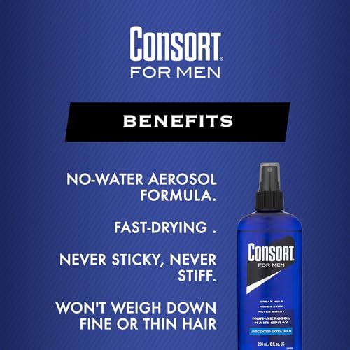 Consort Extra Hold Unscented Non-Aerosol Hairspray, 8 oz (Pack of 1) - Image 2