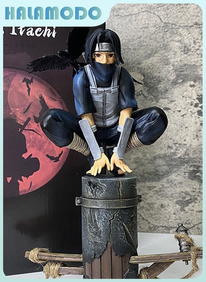HALAMODO Naruto Uchiha Itachi Anbu Crouching Pose Figure,Stealthy Anime Model, Desk Ornament & Cool Birthday Gift,23cm  - Image 2
