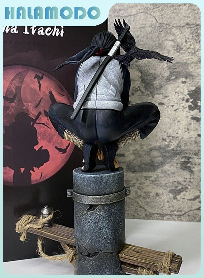 HALAMODO Naruto Uchiha Itachi Anbu Crouching Pose Figure,Stealthy Anime Model, Desk Ornament & Cool Birthday Gift,23cm  - Image 3