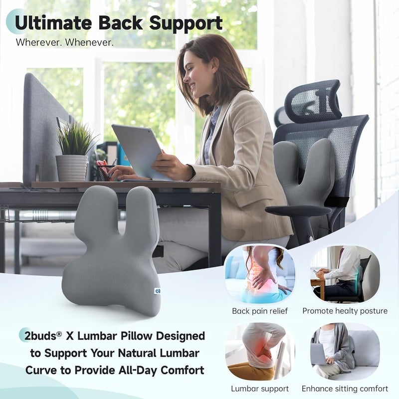 SeCro Lumbar Support Cushion Pillow for Back Pain | Back Rest for Chair & Car with Breathable Fabric | Back Support Pillow for Sitting Posture Correction & Back Pain Relief  - Image 5