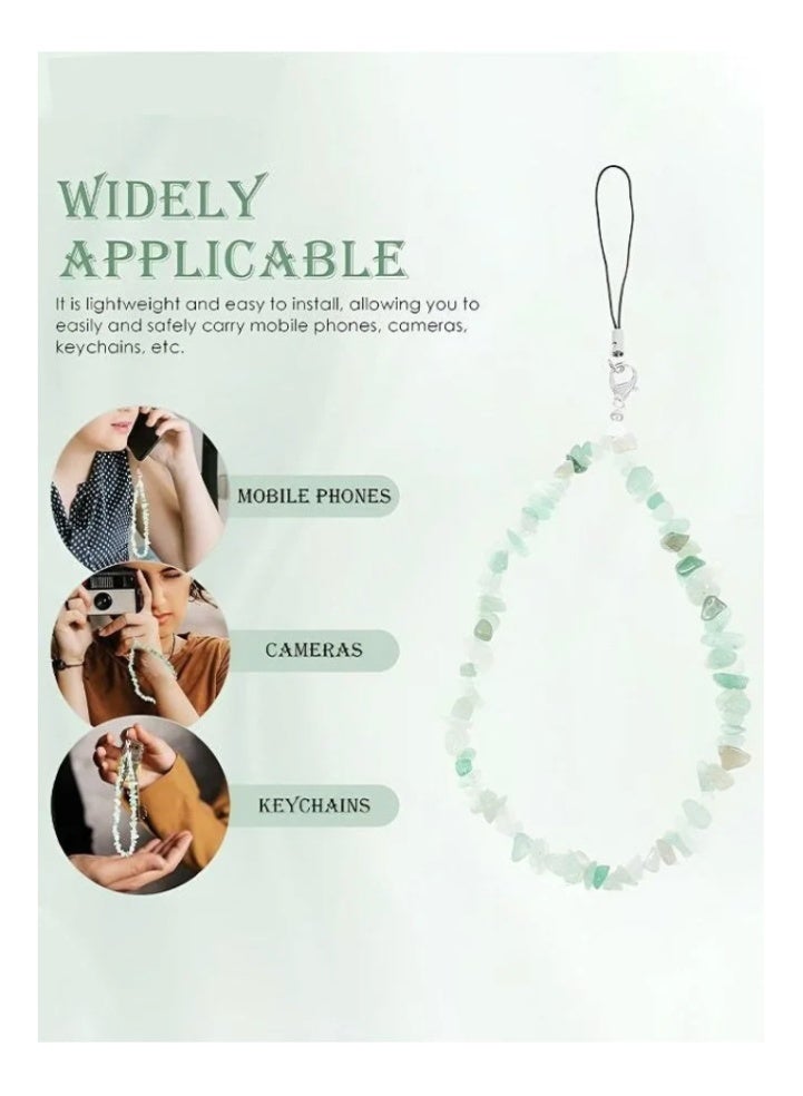 سحر الهاتف / سلسلة حزام للنساء البنات, صناعة اليدوية النمط البوهيمية حالة الهاتف الخلوي حزام المعصم, سحر الحجر الكريم الطبيعي لسلسلة المفاتيح - Image 2
