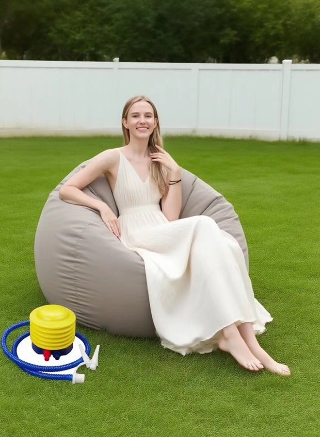 Generic Inflatable sofa chair Ultra-soft, unpadded Sofa chair Furniture accessories Washable, foldable Ergonomic, suitable for outdoor use Suitable for balcony camping brownInflatable Bean Bag Chair Super soft, no padding Sofa Chair Furniture Accessories Washable, foldable, easy to carry, ergonomic, suitable for outdoor use Suitable for balcony camping  - Image 1
