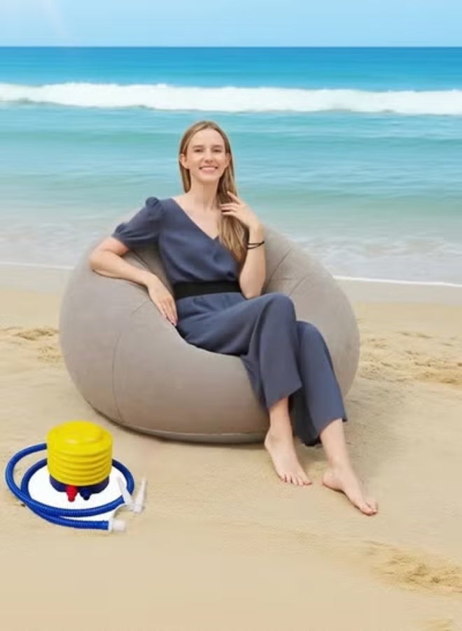 Inflatable sofa chair Ultra-soft, unpadded Sofa chair Furniture accessories Washable, foldable Ergonomic, suitable for outdoor use Suitable for balcony camping brownInflatable Bean Bag Chair Super soft, no padding Sofa Chair Furniture Accessories Washable, foldable, easy to carry, ergonomic, suitable for outdoor use Suitable for balcony camping - Image 2