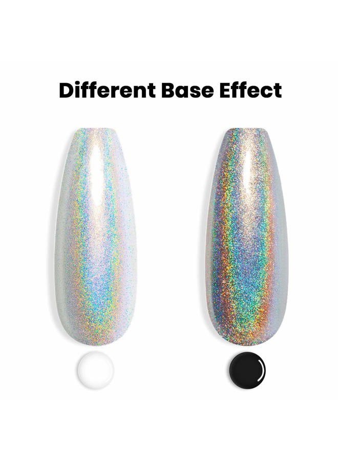 RARJSM Holographic Nail Polish Set Silver Glitter 1PCS 7.5ML Metallic Gel Polish UV/LED Lamp Curved for Salon Nail Art Gift - Image 3