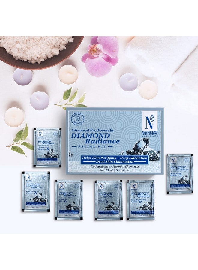 NUTRIGLOW Natural'S Advanced Pro Formula Diamond Radiance Facial Kit (60Gm) Diamond Radiance Bleach (43Gm) & Diamond Radiance Face Wash (65Ml) For Reduce Acne & Pigmentation Free Skin Pack Of 3 - Image 2