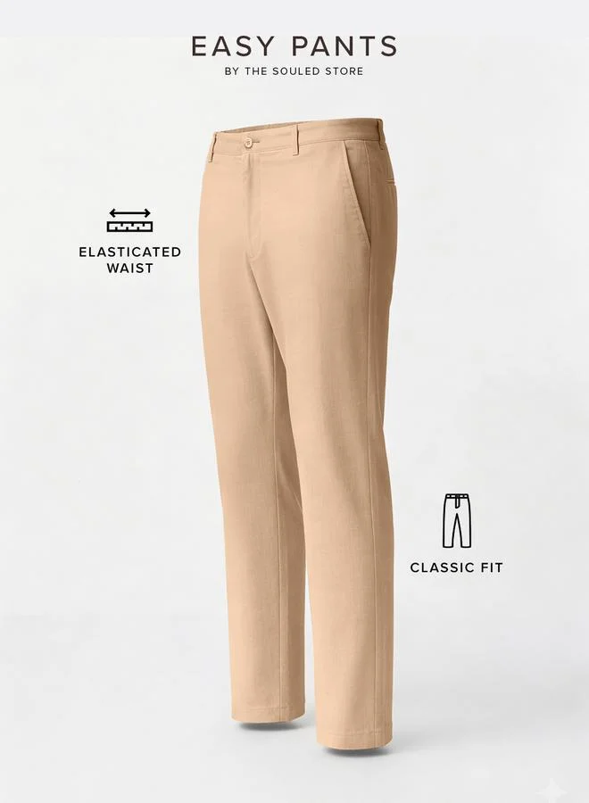 The Souled Store  Men Classic Fit Brown Trousers for Men | Best Price UAE