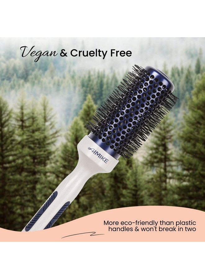 AIMIKE Nano Ionic Tech Ceramic Brush For Blow Drying, Styling And Volume Boost - Natural Wood One-Piece Design, 1.7 Inch/43Mm - Image 2