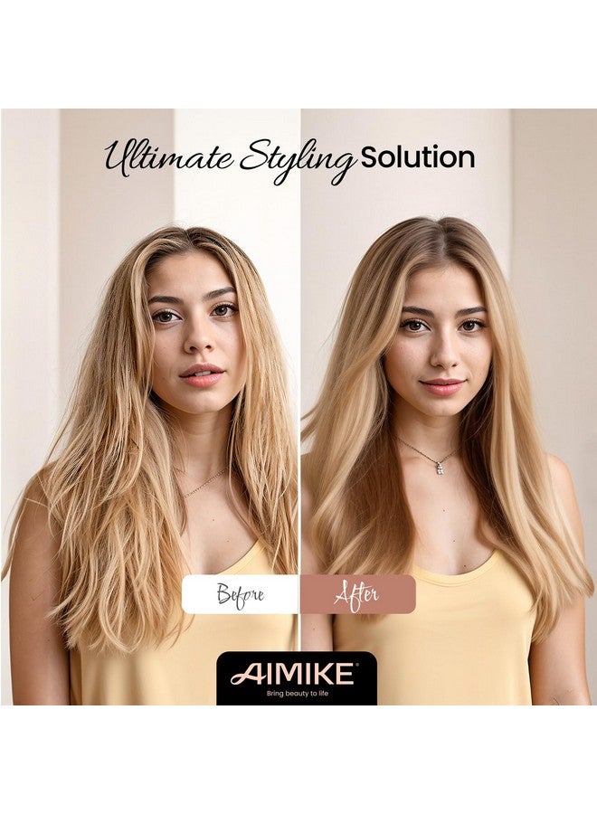 AIMIKE Nano Ionic Tech Ceramic Brush For Blow Drying, Styling And Volume Boost - Natural Wood One-Piece Design, 1.7 Inch/43Mm - Image 1
