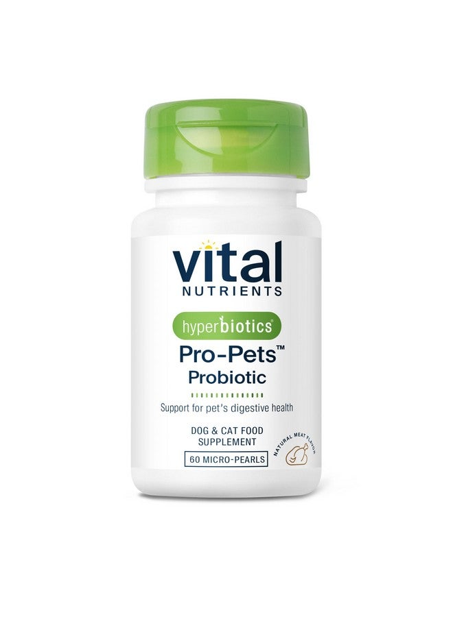 Hyperbiotics Vital Nutrients Pro Pets Probiotics for Dogs and Cats | Dog Probiotics for Digestive Health, Gut Health, Occasional Diarrhea* | Tasty Meat Flavor | Non-GMO | Hyperbiotics | 60 Micro Tablets - Image 1