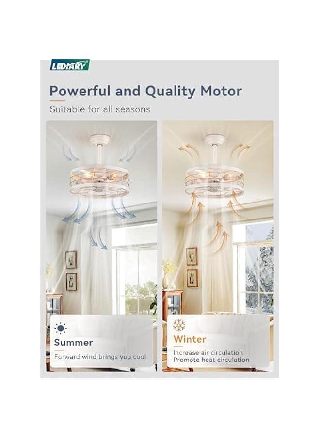 Arabest Industrial Ceiling Fan with Light, Remote Control - White & Gold, 6 Speeds, Timer - Great for Kitchen, Farmhouse, Bedroom - Rustic Metal Design  - Image 3