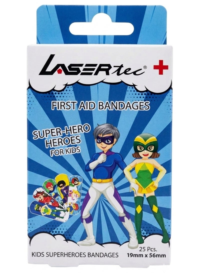 Lasertec Super Heroes Kids First Aid Plaster 19 X 56 Mm 25 Pcs Pack - Image 1