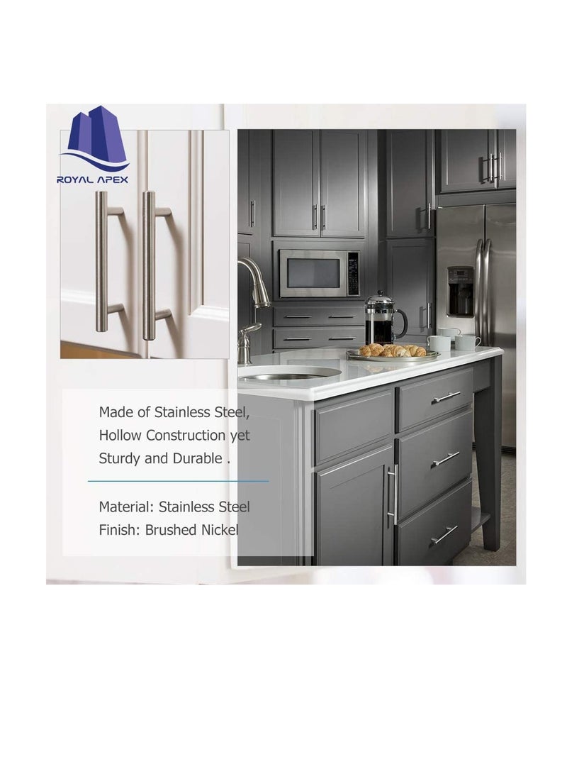 Stainless Steel Kitchen Cabinet Drawer T-Bar Cabinet & Furniture Pull Cabinet Door Handles and Pulls Cabinet Knobs Brushed Nickel. (15.5 x Hole Size 9.6 CM, Pck of 2)  - Image 2